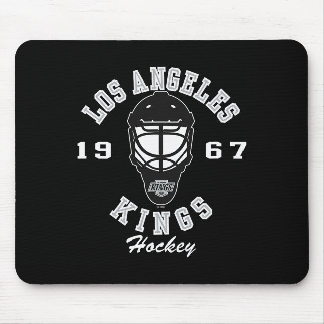 Los Angeles Kings Hockey Mask Dark Heather License Mousepad (Vorne)