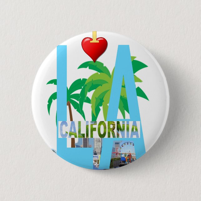 Los Angeles l a california city usa america Button (Vorderseite)