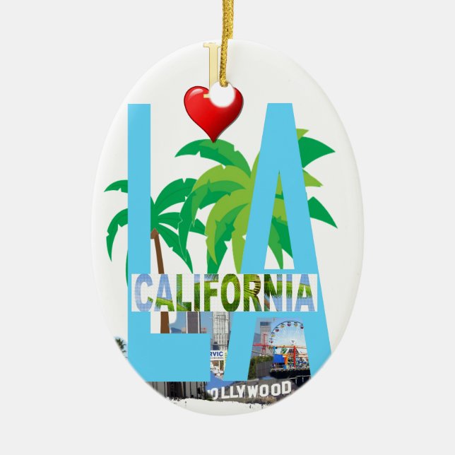 Los Angeles l a california city usa america Keramikornament (Vorne)
