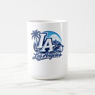 Los Angeles LA Blau-Weißes Stadtlogo Kaffeetasse