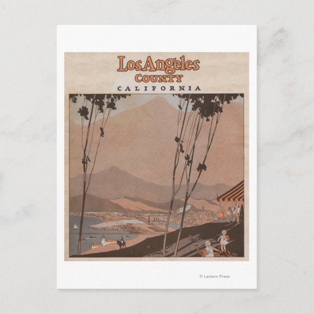 Los Angeles Landkreis, Kalifornien Postkarte (Vorderseite)