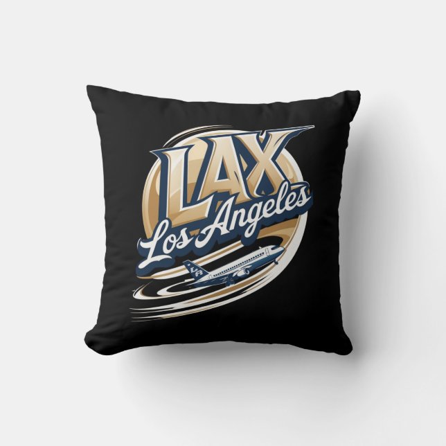 Los Angeles LAX Airport Code Throw Pillow Kissen (Vorderseite)