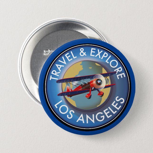 Los Angeles Logo für Reisen Button (Vorne & Hinten)