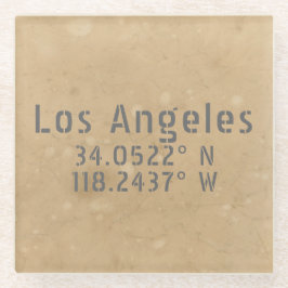 Los Angeles Map Koordinaten Glasuntersetzer
