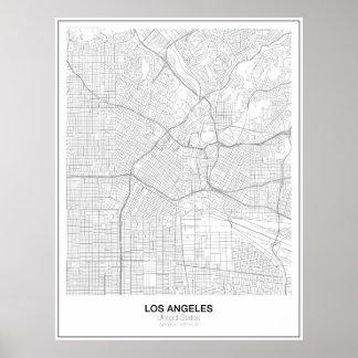 Los Angeles Minimalistisch Map Poster (Stil 2)