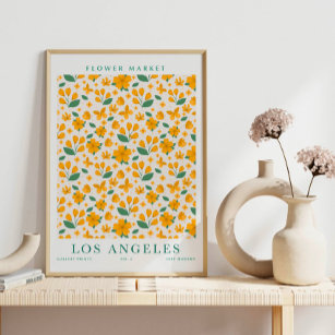 Los Angeles Moderne Gelbe Wilde Blume Poster