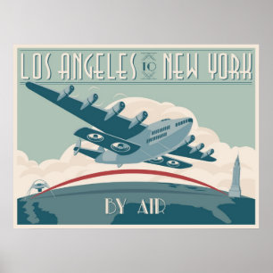 Los Angeles nach New York per Air Poster