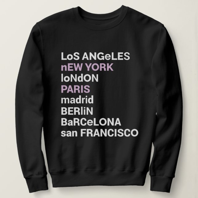 Los Angeles New York London Paris Sweatshirt (Design vorne)