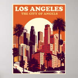 Los Angeles, Orange, Travel Poster