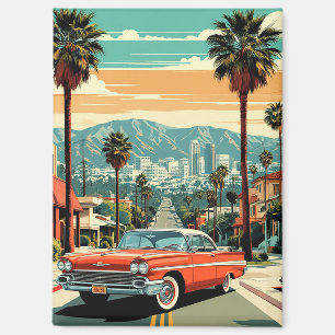 Los Angeles Palm Trees Skyline Souvenir Magnet