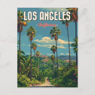 Los Angeles Palmbaum Vintage Reise Postkarte