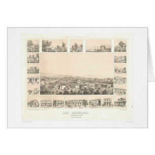 Los Angeles, panoramische Karte 1857 (0903A) CA