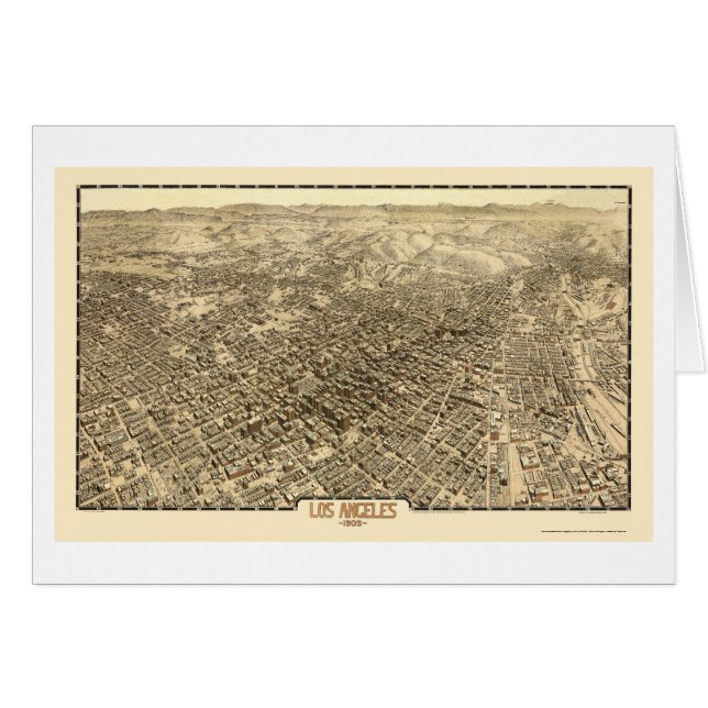 Los Angeles, panoramische Karte CAs - 1909 (Vorderseite (Horizontal))