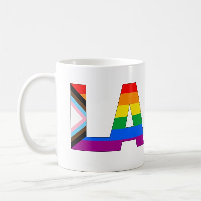 Los Angeles Pride LGBTQ Progress Pride Kaffeetasse (Links)