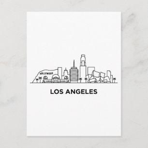 Los Angeles Reise Skyline Minimalistische Linienku Postkarte