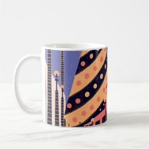 Los Angeles Retro Palmenbaum Weihnachtsposter Kaffeetasse