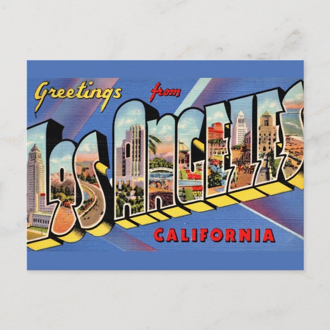 Los Angeles Retro Postkarte (Vorderseite)