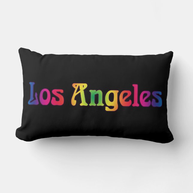Los Angeles Retro Rainbow Kissen (Vorderseite)