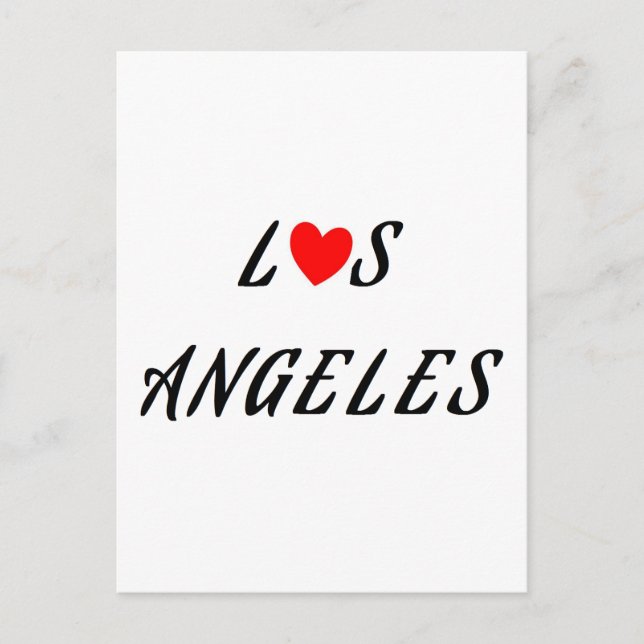 Los Angeles Rotes Herz Postkarte (Vorderseite)