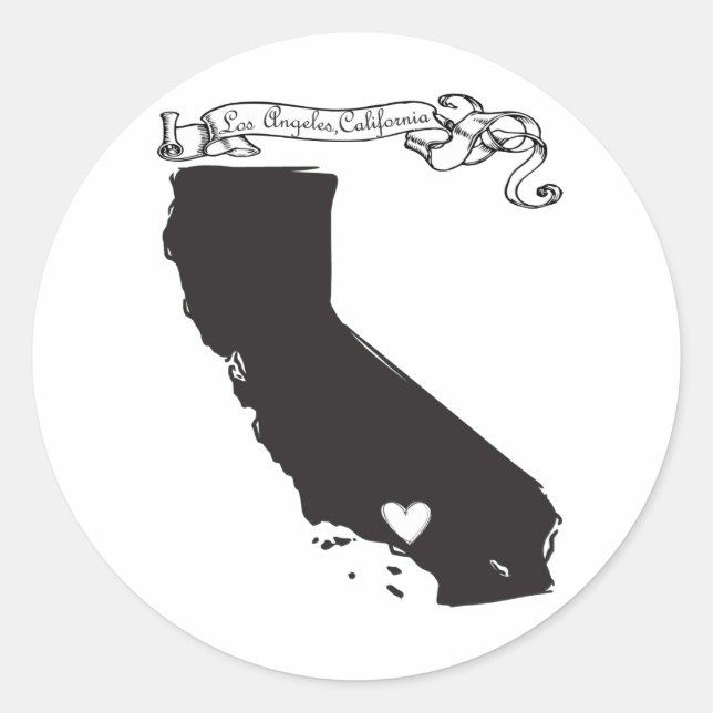 Los Angeles Runder Aufkleber (Vorderseite)