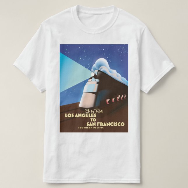 Los Angeles - San Francisco Rail Poster T-Shirt (Design vorne)
