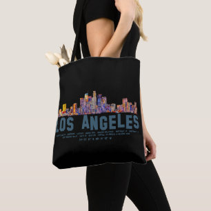 Los Angeles Skyline. Bereichsnamen und Koordinaten