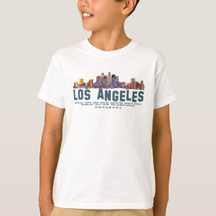Los Angeles Skyline. Bereichsnamen und Koordinaten T-Shirt