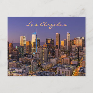 Los Angeles Skyline - Goldenes Licht Postkarte