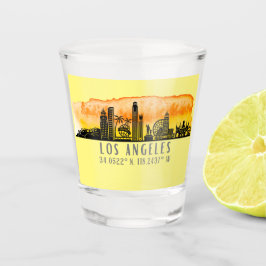 Los Angeles Skyline Latitude und Länge Schnapsglas