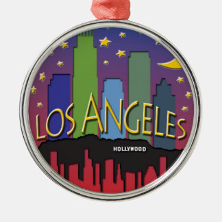 Los Angeles-Skyline nighlife Ornament Aus Metall