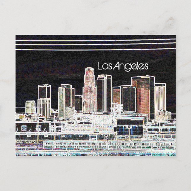 Los Angeles Skyline Postcard Postkarte (Vorderseite)