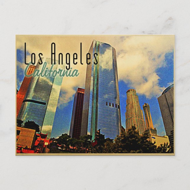 Los Angeles Skyline Postkarte (Vorderseite)
