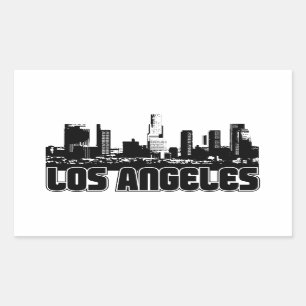 Los Angeles Skyline Rechteckiger Aufkleber