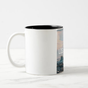 Los Angeles Skyline Retro Stadt Ästhetik Reise  Zweifarbige Tasse