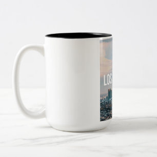 Los Angeles Skyline Retro Stadt Ästhetik Reise  Zweifarbige Tasse