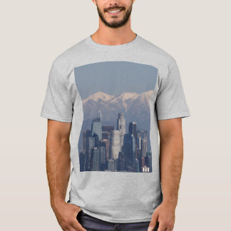 Los Angeles Skyline San Gabriel Mountains Foto  T-Shirt