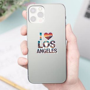 Los Angeles Skyline Sunset & Hollywood Typografie Aufkleber