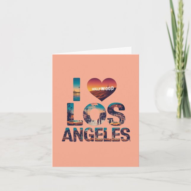 Los Angeles Skyline Sunset & Hollywood Typografie Einladung (Vorderseite)