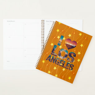 Los Angeles Skyline Sunset & Hollywood Typografie Planer