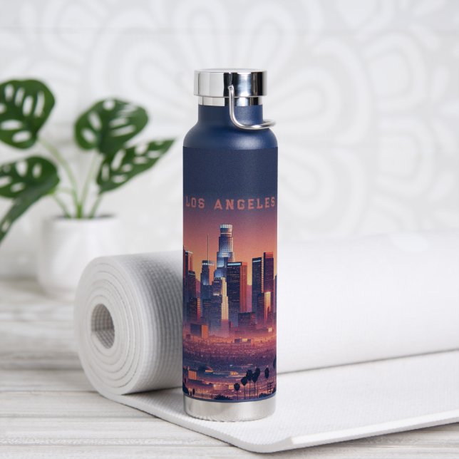 Los Angeles Skyline Trinkflasche (Yoga (gedreht))