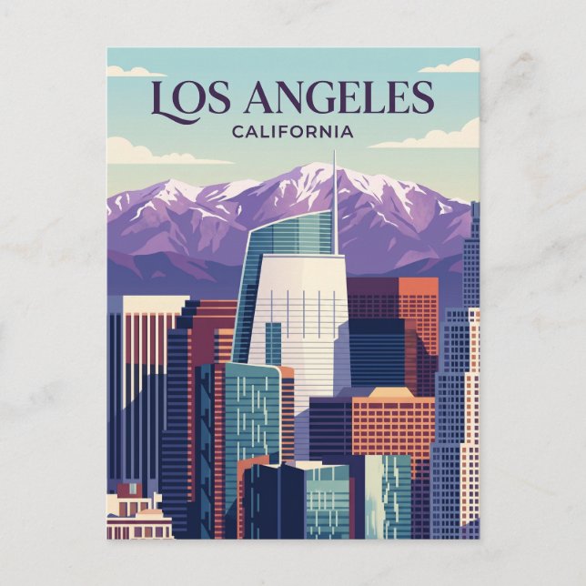 Los Angeles Skyline USA Postkarte (Vorderseite)