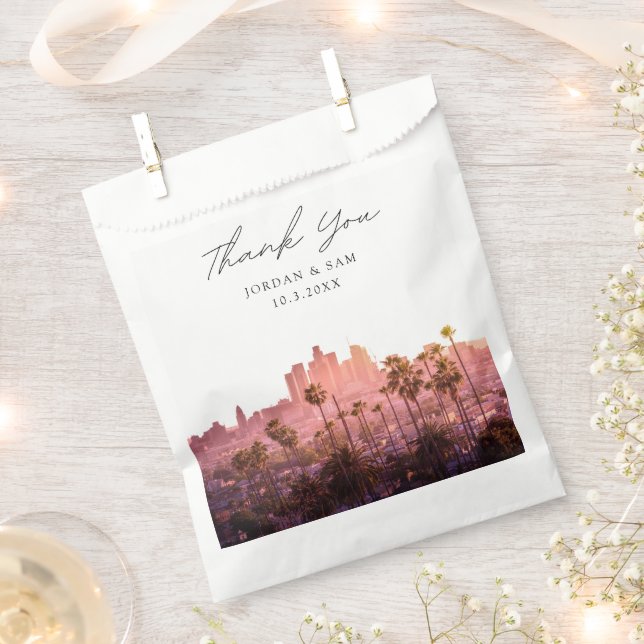 Los Angeles Skyline Wedding Personalisiert Geschenktütchen (Ausgeschnitten)