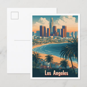 Los Angeles South Carolina USA Reise Illustration Postkarte