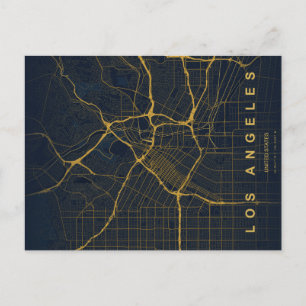 Los Angeles Stadtplan Minimale Postkarte