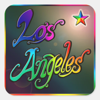 "Los Angeles Star 1"-Aufkleber Quadratischer Aufkleber
