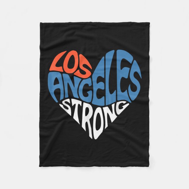 Los Angeles Starkes Herzchen für La Support Califo Fleecedecke (Vorderseite)
