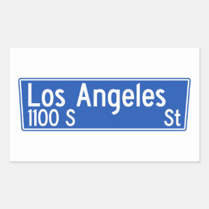 Los Angeles-Straße, Los Angeles, CA-Straßenschil Rechteckiger Aufkleber