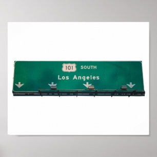 Los Angeles, Straßenschild in Kalifornien Poster