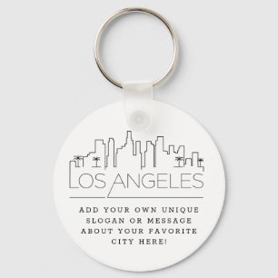 Los Angeles Stylisierte Skyline  Benutzerdefiniert Schlüsselanhänger