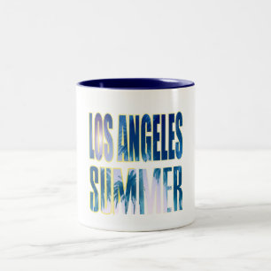 "Los Angeles Summer Letter Blue Cup" Zweifarbige Tasse